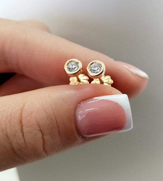 Aros Oro 18 K Punto De Luz Redondo 🤍