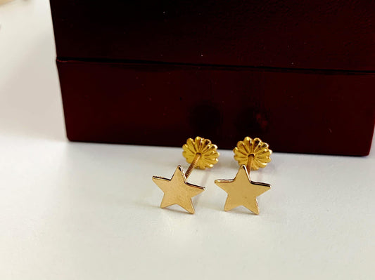 Aros Estrellas Oro 18 Quilates