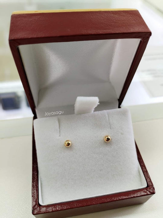 Aros Bolita N•1 Oro 18 Quilates